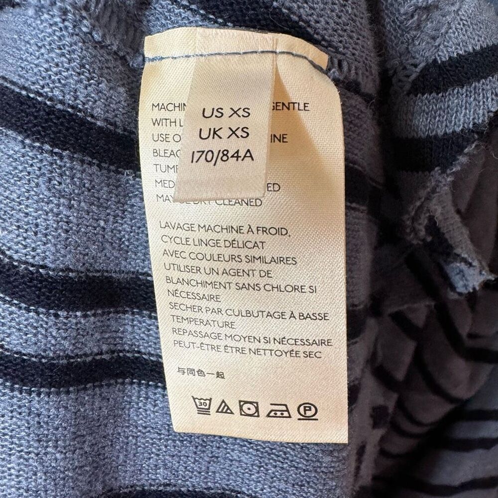 Free People Blue Striped Tunic Dress Between the Lines XS Flutter Ruffles Linen - Picture 9 of 16